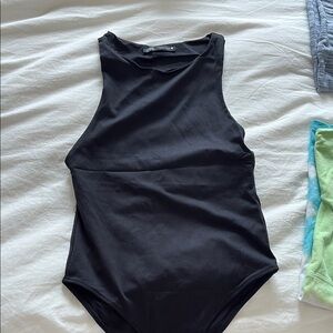 Black Sleeveless Bodysuit